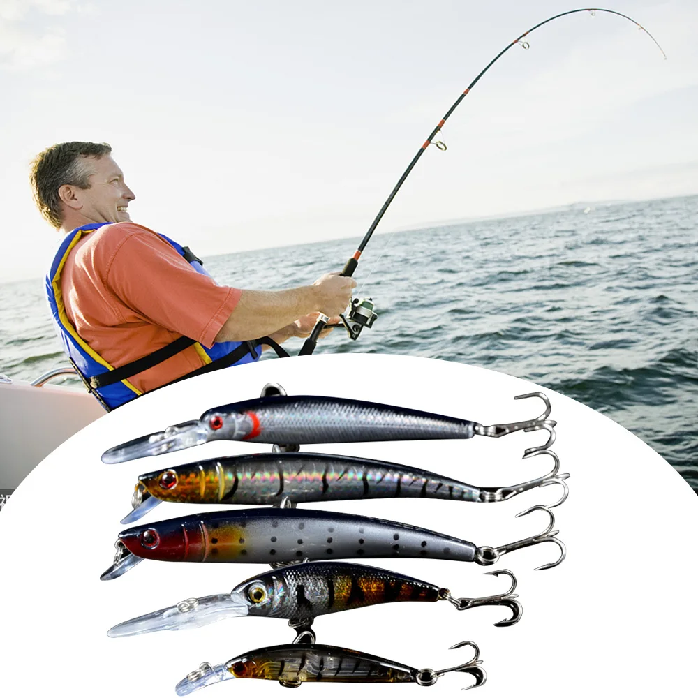 

New 5pcs/Set Fishing Lures Mixed 5 Different Style Minnow Model High Quality Carp Wobblers Fishing Tackle Artificial Hard Bait