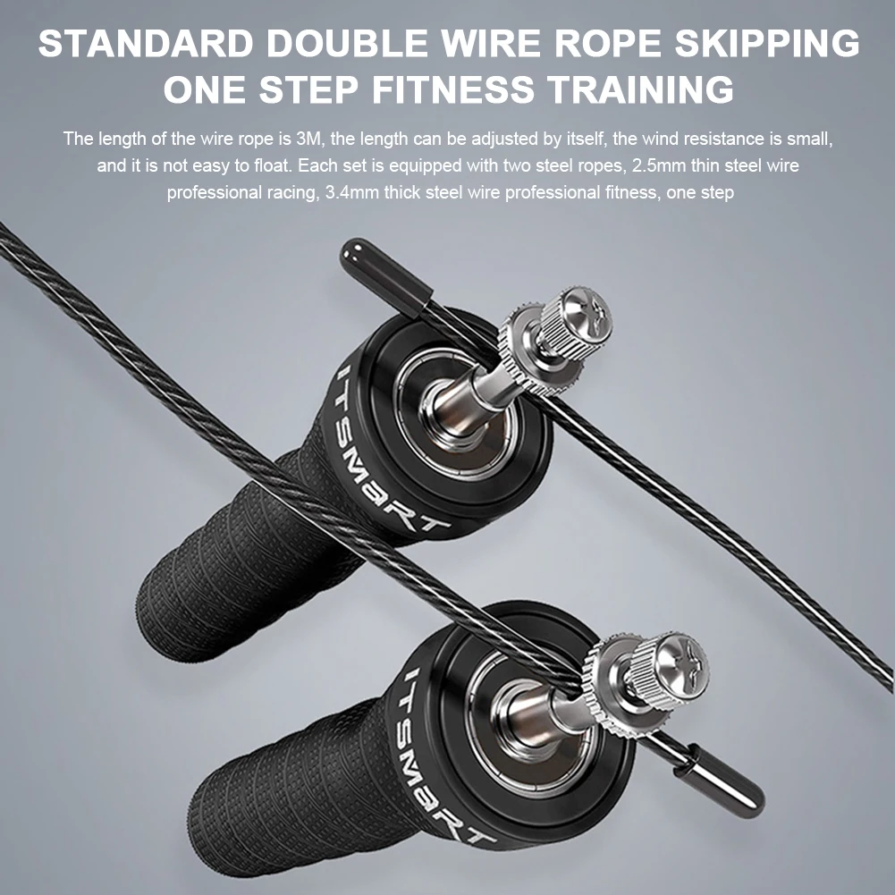 

Extra Weight Ball-Bearing Skipping Rope Tangle-Free with Two Interchanging Jump Rope(9.8ft) for Speed Training Fitness Gym