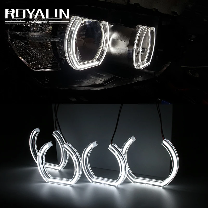 Светодиодный прожектор Royalin Hea с линзами Angel Eyes Halo Rings автомобильный светильник s
