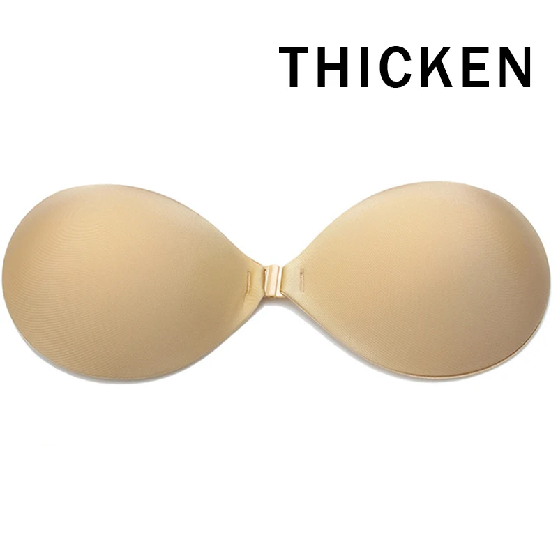Новинка Soutien Gorge, бюстгальтер пуш-ап, застежка спереди, липкий, самоклеющийся, без спинки, без бретелек, бюстгальтер, силиконовый, подтягивающий грудь, невидимый бюстгальтер, Bh - Цвет: Beige-hou