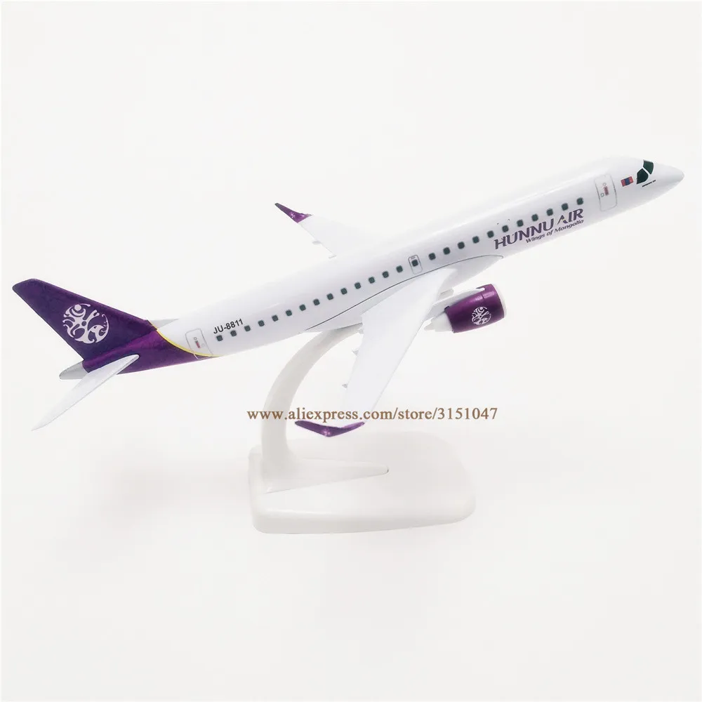 

NEW 20cm Air Mongolian Hunnu Air Embraer E-190 Airlines Plane Model Alloy Metal Diecast Model Airplane Aircraft Airways Gift