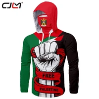 cjlm custom free palestine mask ninja fist hooded long sleeve t shirt tattoo oversized long sleeved shirt scarf palestine flag