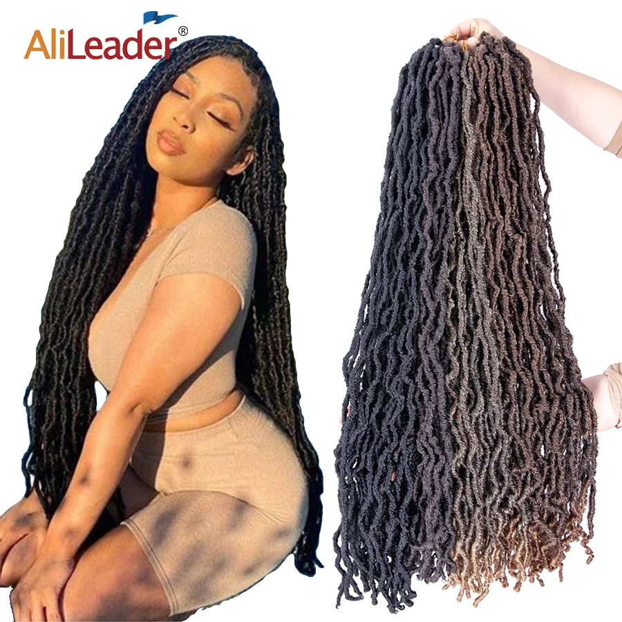 

Long Synthetic Curly Crochet Braids New 36" Faux Locs Braiding Hair Extensions For Women Soft Goddess Faux Locs Alileader Braid