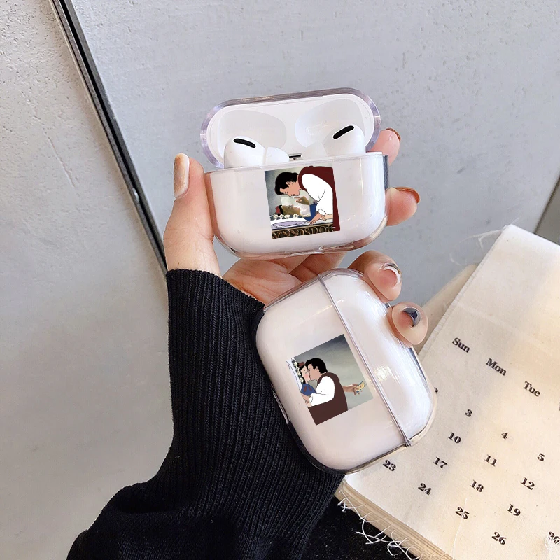 Чехол для Airpods Pro с забавной мультяшной девочкой прозрачный чехол защитой Bluetooth