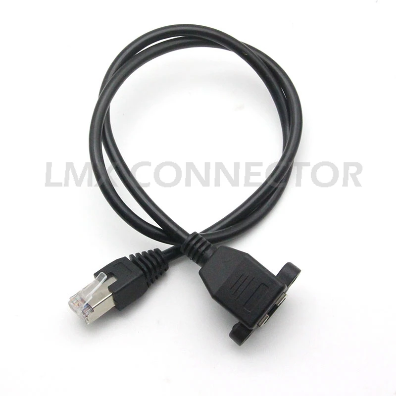Фото 10PCS RJ45 Cable Male to Female 30cm Screw Panel Mount Ethernet LAN Network 8 Pin Extension Power Cords & 10PCS RJ45 Cable Male to Female 30cm Screw Panel Mount Ethernet LAN Network 8 Pin Extension Power Cords &