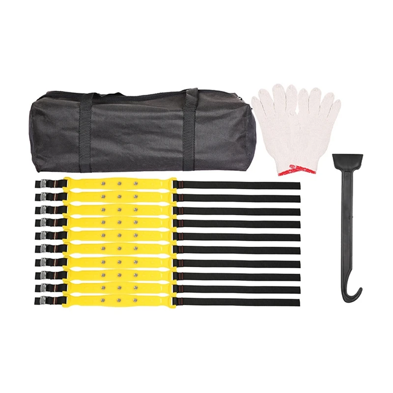 

Anti Slip Snow Chains for SUV Car Adjustable Universal Anti Skid Tire Chain for Tire Width 7.2-11.6Inch 10 Pcs