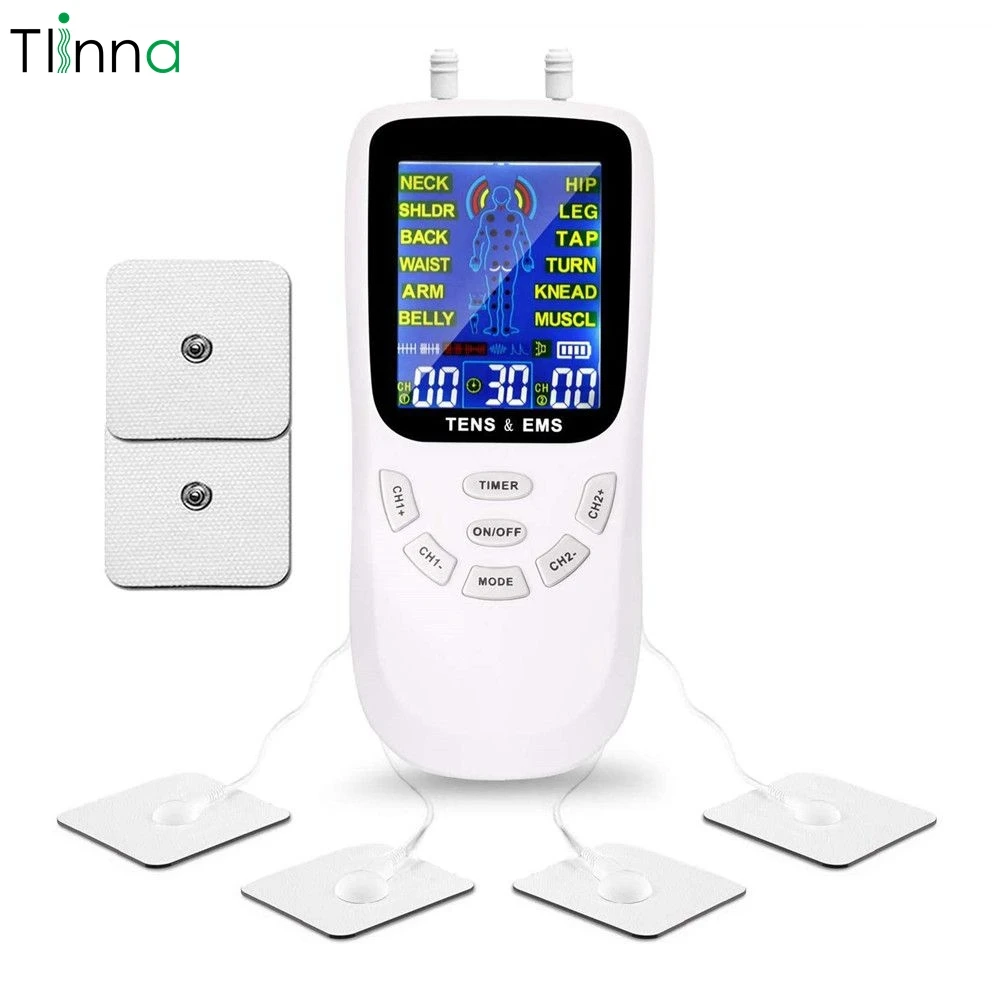 

Dual Output Electronic Tens Unit EMS Body Massage Electric Pulse Physiotherapy Massager Muscle Stimulator for Body Pain Relief