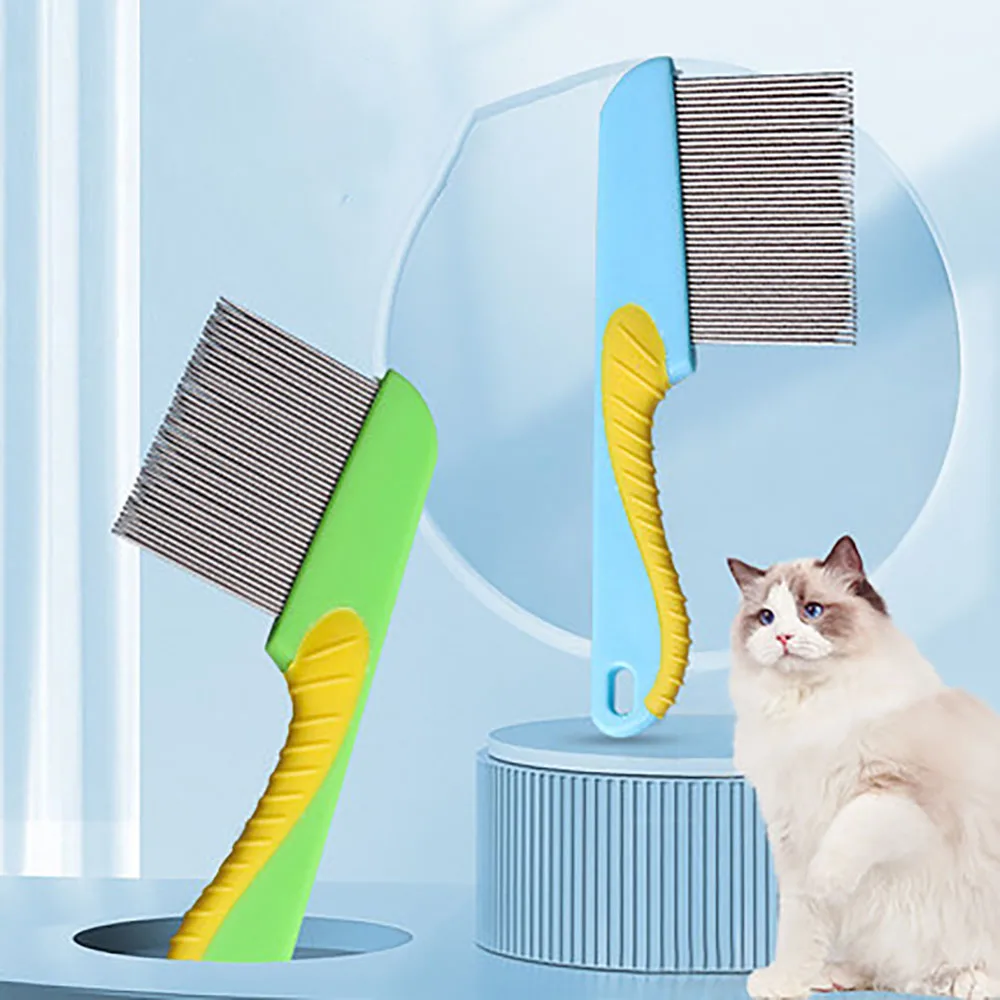 

Cat Flea Comb For Long-Haired Pets Gatos Accesorios Dog Grooming Brush Pet Supplies Pet Grooming Shower Hair Brush для собак