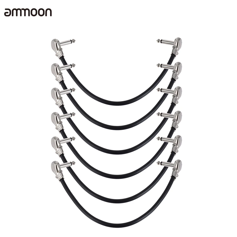 Педаль эффектов инструмент для гитары ammoon кабель-патч с прямым углом 1/4 дюйма 15 см