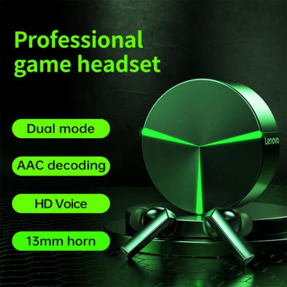 

Lenovo GM1 Game TWS Earphones Dual Stereo Bluetooth Waterproof Wireless Low latency Headset Microphone For IPhone Huawei Xiaomi