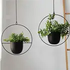 Подвесная корзина для цветов и растений, железная Декоративная вешалка для цветов, настенный декоративный держатель для цветов