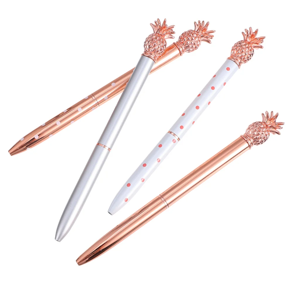 

4pcs Lovely Pineapple Ballpoint Pen Practical Writing Pens Stationery Pens