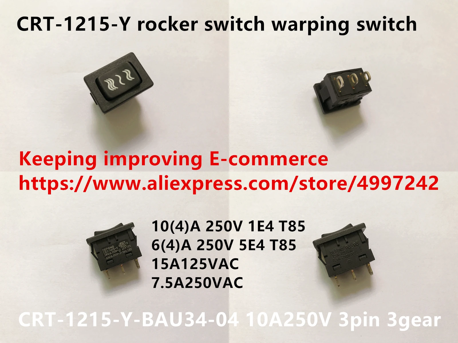 Оригинальный новый 100% клавишный переключатель деформационный CRT 1215 Y BAU34 04 3pin
