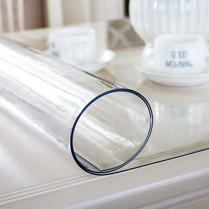 Tablecloths Transparent Waterproof Oil-Proof Kitchen Dining Room Desk Coffee Table Cover Pad 1.0mm Soft Glass TPU Home Mat | Дом и сад