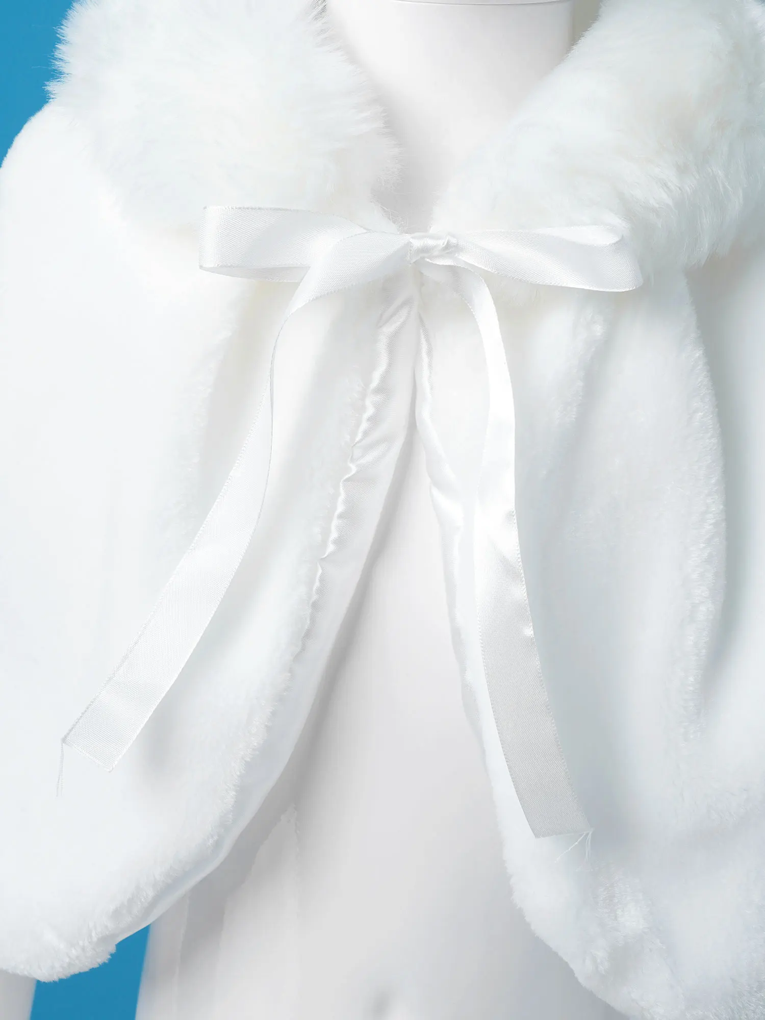 

Kids Girls White Warm Coat Faux Fur Lapel Collar Straps Tie Winter Party Dress Performance Costume Warm Cape Cloak Wrap Coat Top