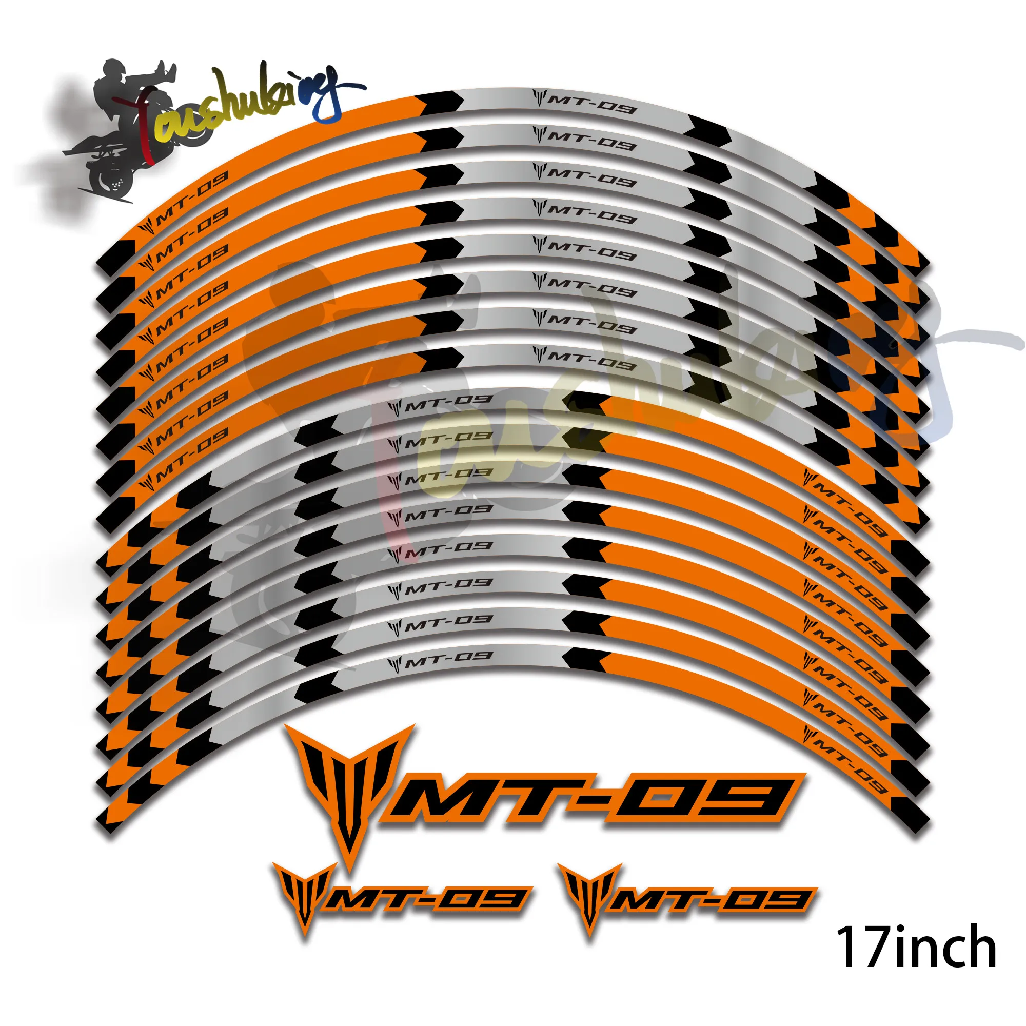 Светоотражающие наклейки на раму мотоцикла подходит для любого 17 дюймов с