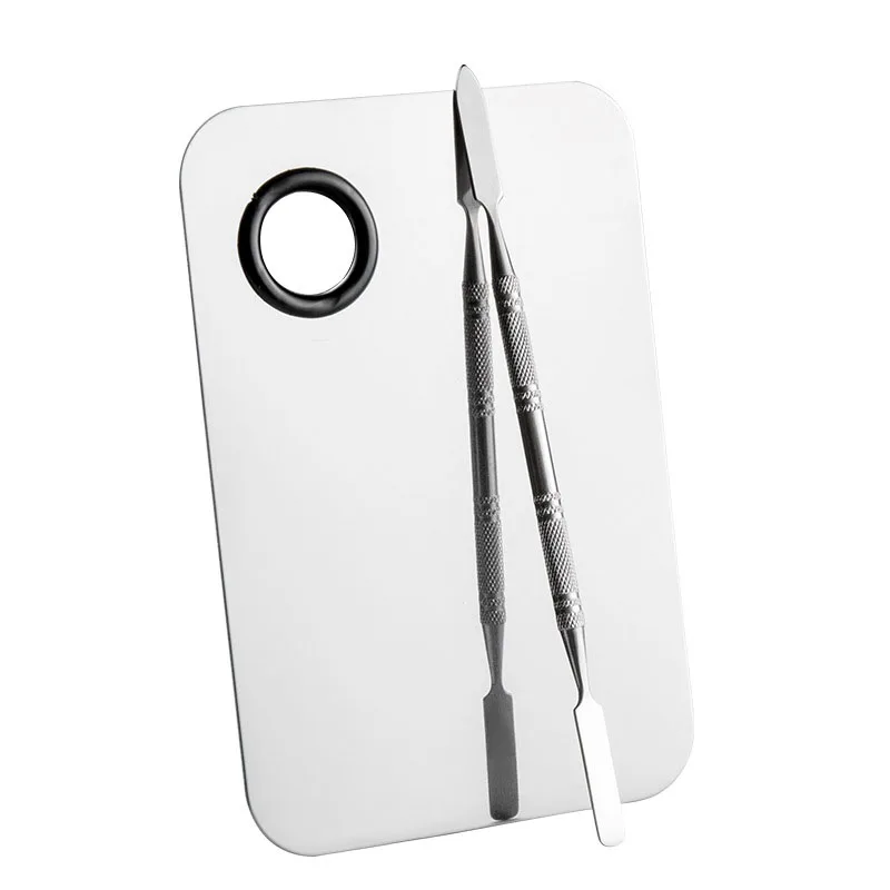 

1Pcs stainless steel Palette False Nail Tips Drawing Color Palette pad for Nail Color Mixing Display Manicure Polish Gel shelf