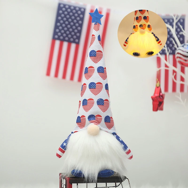 

Independence Day Decorations Dwarf Gnome Faceless Doll Plush Dolls Pendant Adornment Creative Doll Faceless Holiday Party Decor