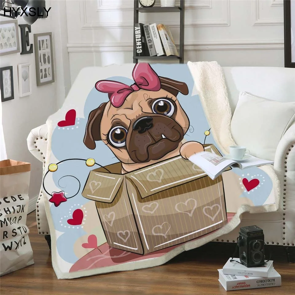 

Плюшевое одеяло с капюшоном, зимнее теплое флисовое покрывало из микрофибры с рисунком домашних животных, собак