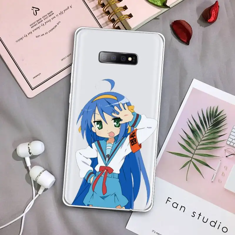 

Izumi Konata cute cartoon girl Phone Case Transparent For Samsung Galaxy A 71 21s S note 8 9 10 plus 20 ultra luxury coque funda