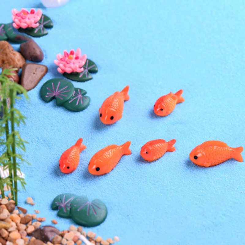 Тонкая Смола золотая рыбка Карп лист рыбы цветок лотоса культура пруда Модель