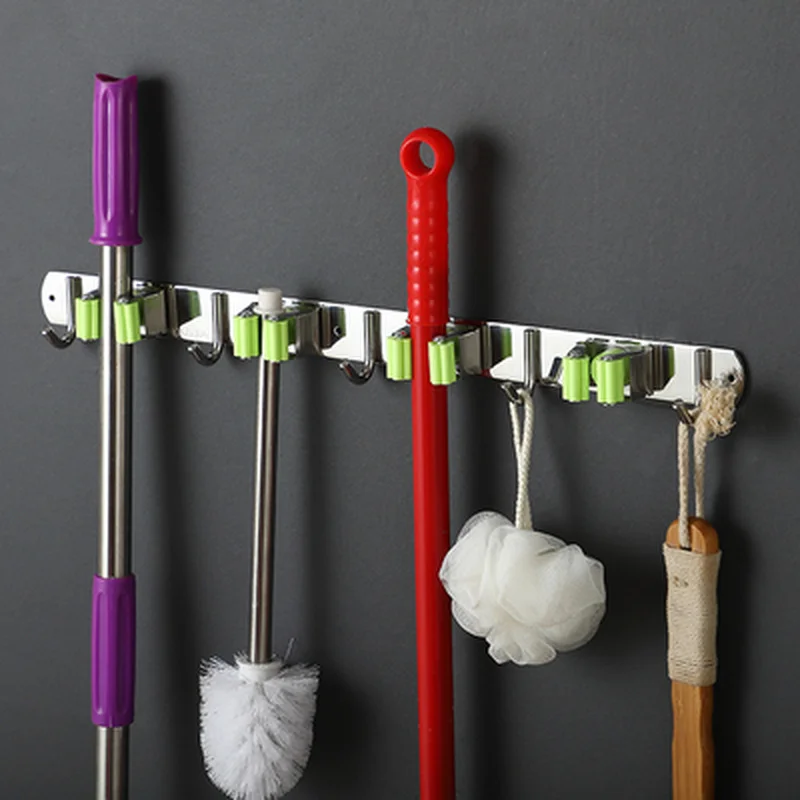 Влагостойкий антикоррозийный держатель для швабры кухни ванной комнаты 304