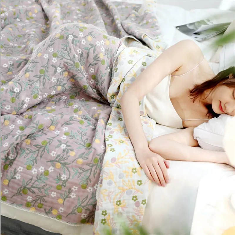 Покрывало двухместное для двуспальной кровати Мягкое хлопковое одеяло дышащее