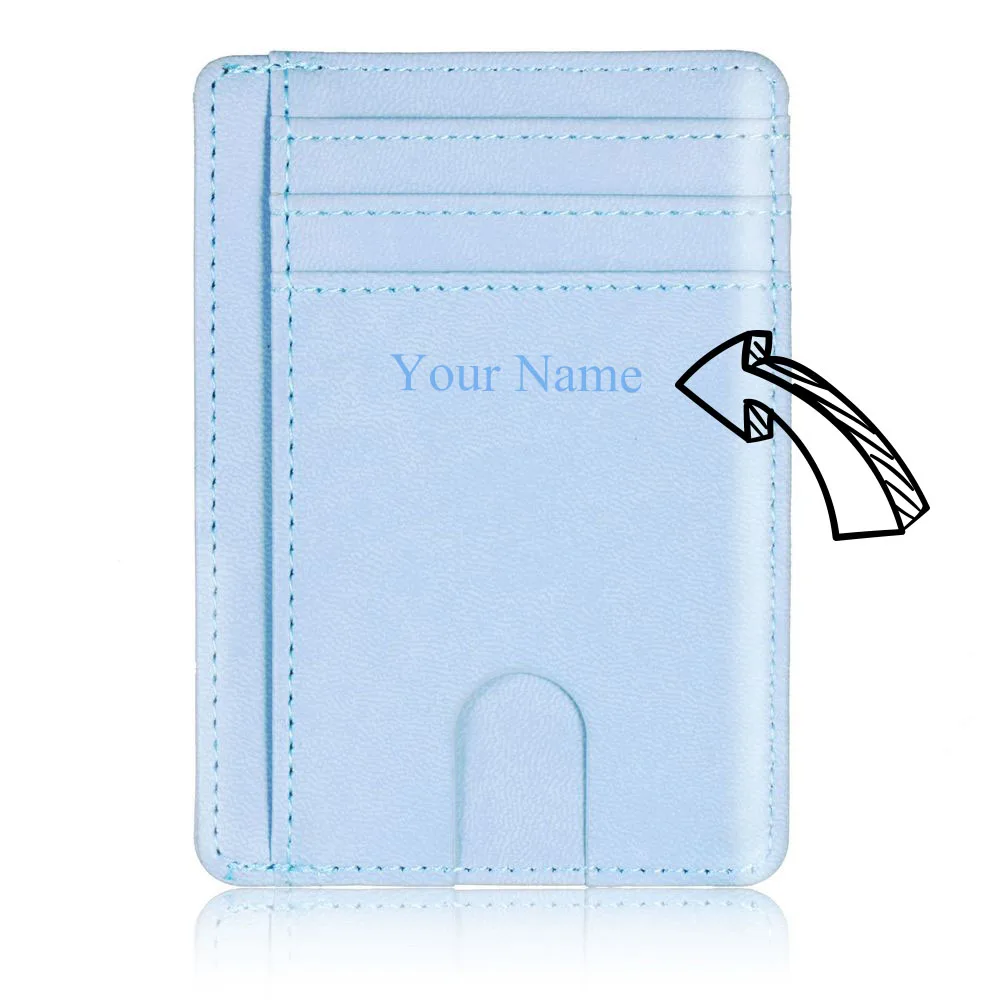 

TRASSORY Men Women Slim Rfid Lightweight Front Packet Wallet Small Bank Travel Leather Business Card Case Holder