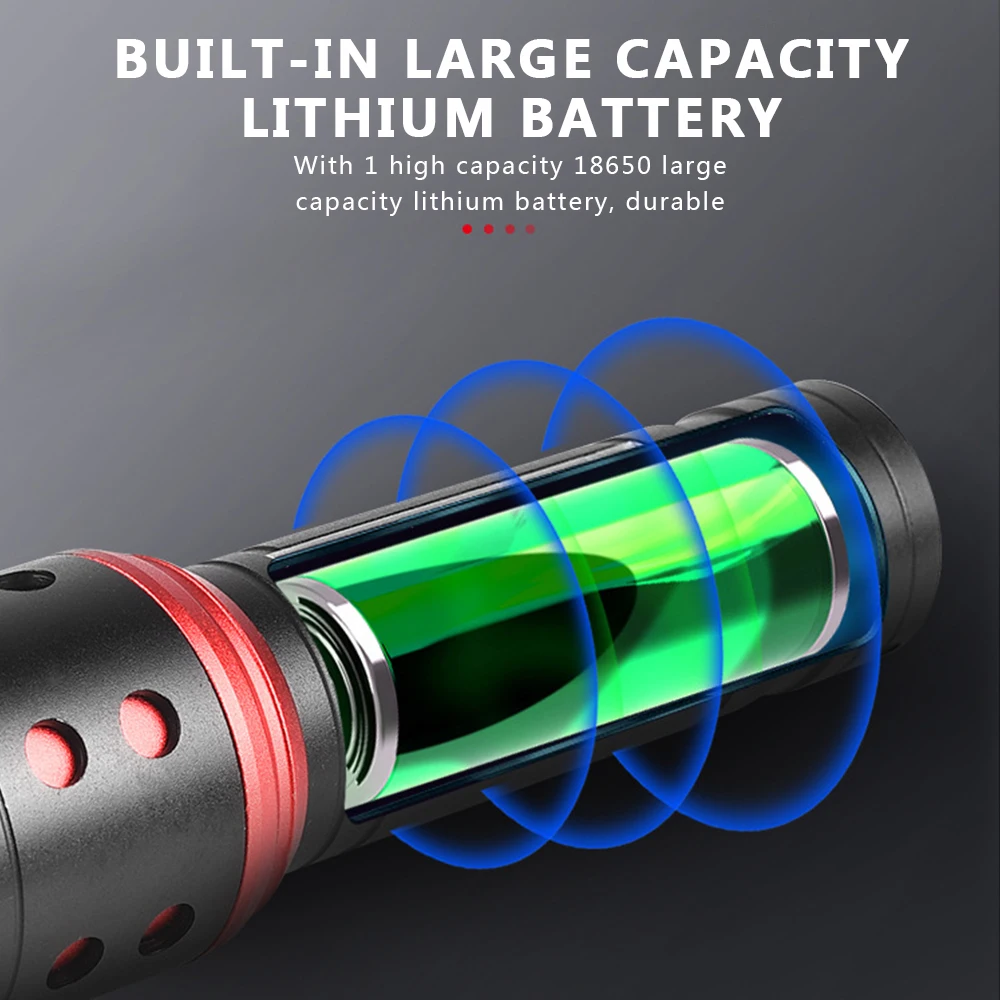 Светодиодный фонарь для гостиной мощный водонепроницаемый T6 с аккумулятором и