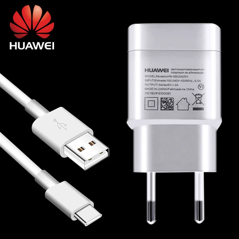 Адаптер для зарядного устройства Huawei P10 P20 Pro lite P9 Plus дорожный Настенный 5 В 2 А USB C