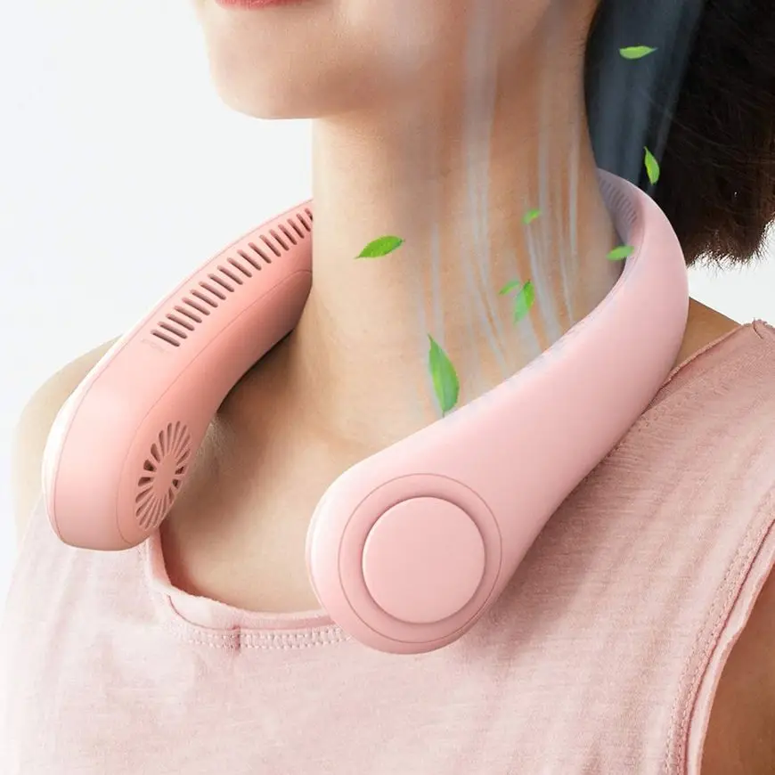 

Мини-вентилятор на шею, портативный безлопастной USB-перезаряжаемый бесшумный спортивный вентилятор, портативный уличный мини-вентилятор о...