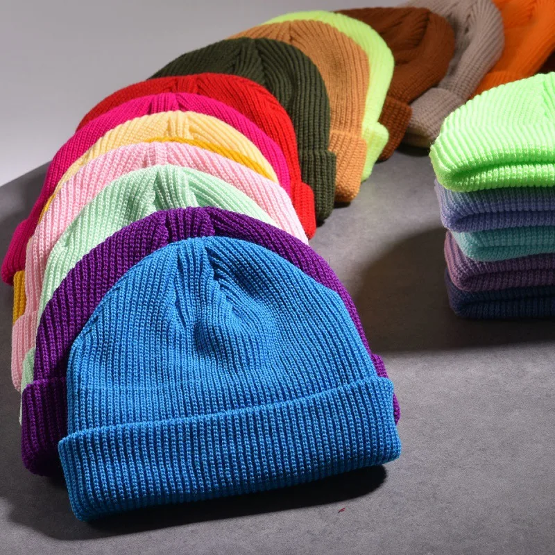 

шляпа Autumn Winter Women New Hat 2021 High-End Cotton Blends Solid Warm Soft Knitted Hats Men Winter Caps Women's Hat Wholesale