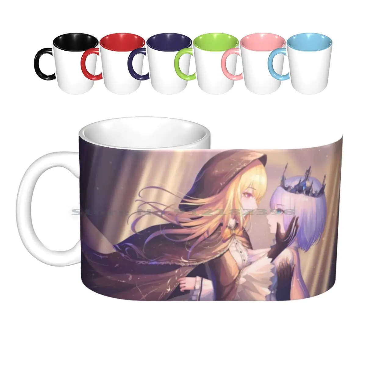 

Керамические кружки Rem-Re: Zero, кофейные чашки, Кружка для молока и чая, кружка Shoujo Ai Shoujoai Shojo Rem, голубая, фиолетовая, принцесса, горничная, светл...