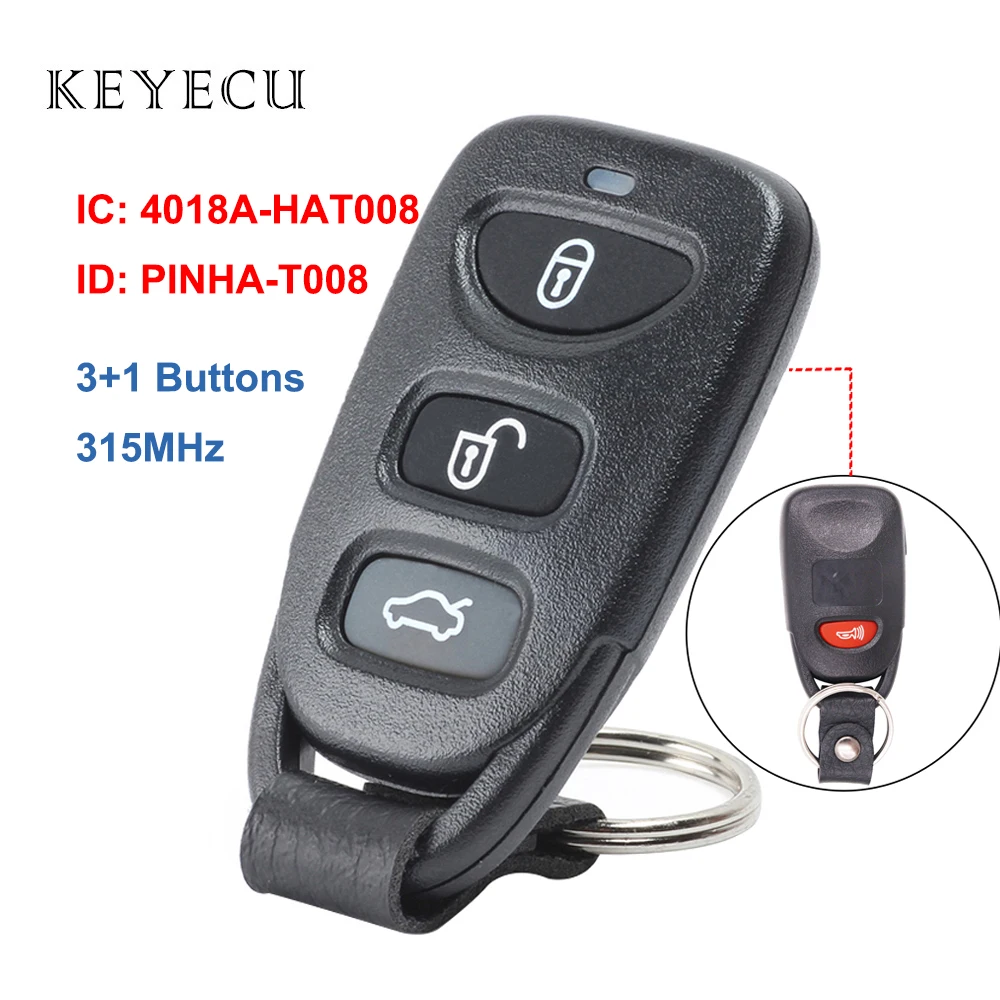 Keyecu пульт дистанционного управления автомобильный брелок 3 + 1 кнопки 315 МГц для