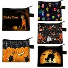 Кошелек для мелочи с мультяшным рисунком на Хэллоуин, кошелек с рисунком паука, кошки, летучей мыши, тыквы, черепа, кредитный идентификатор, маленькие сумки для конфет, сумка для ключей и денег