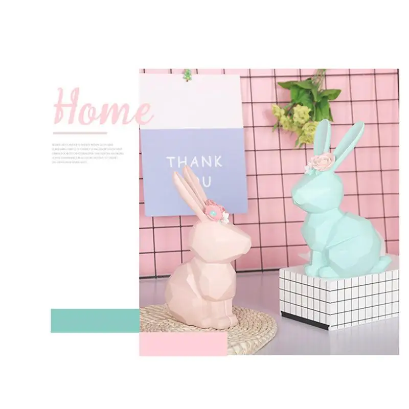 Пасхальный кролик столешница из полимерного материала Статуэтка сидящий венок