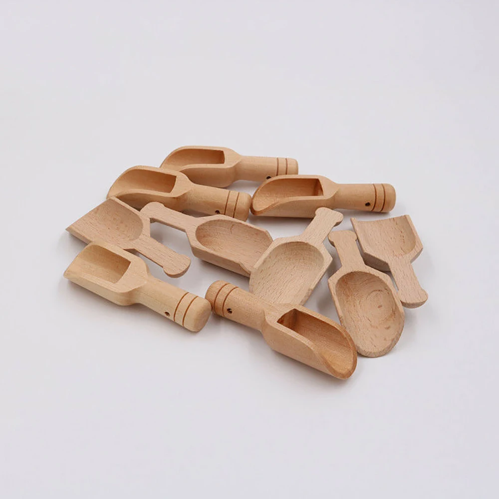 

10pcs/set Mini Salt Spoons Wooden Coffee Tea Scoops Honey Coffee Condiment Salt Sugar Tea Spoon Kitchen Utensils
