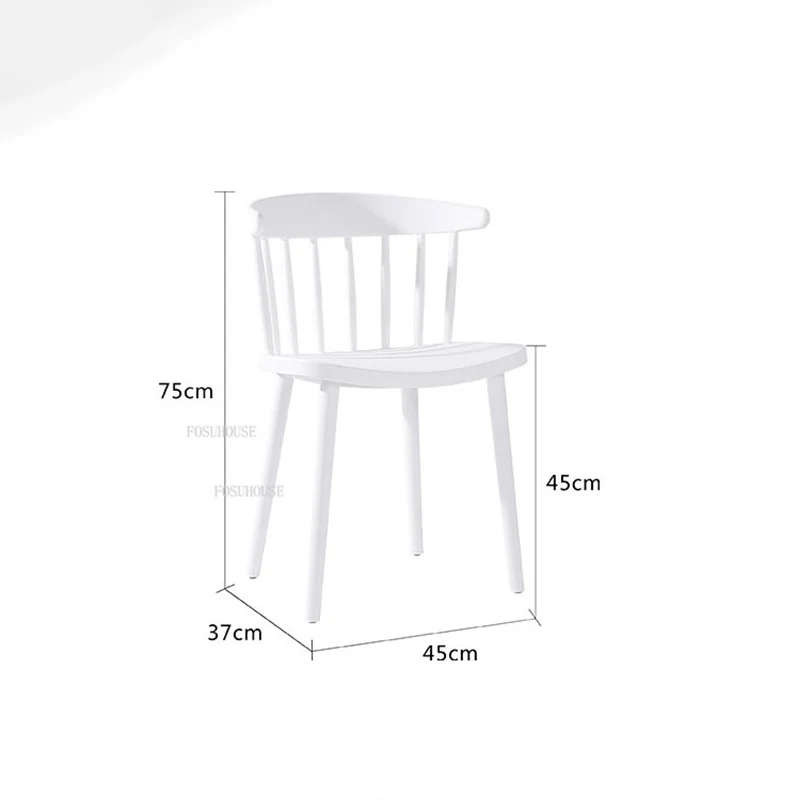 

Nordic Dining Chair Modern Minimalist Adult Backrest White Plastic Windsor Chair Conference Negotiation Fashion Computer Chairs