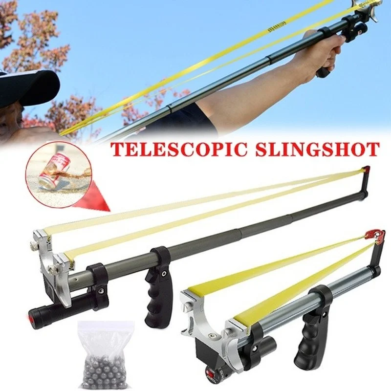 

Straight Rod High Precision Slingshot High Power Telescopic Catapult Outdoor Hunting Shooting Tool