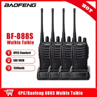 4pcs baofeng bf 888s walkie talkie bf888s 5w two way radio portable cb ham radio uhf 400 470mhz 16ch handy radio original brand