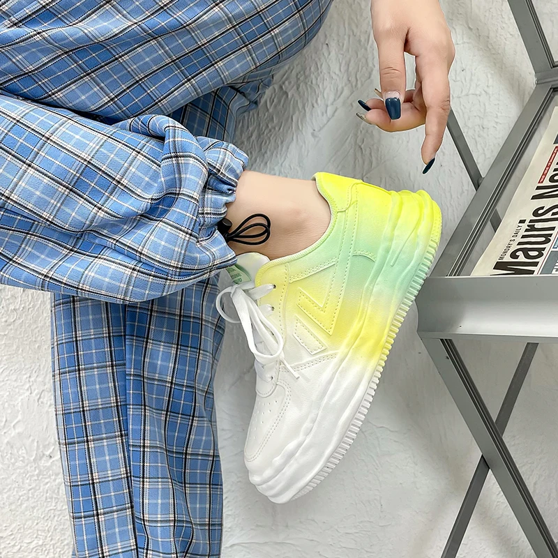 

Women Casual Shoes Sneakers White Tennis Women Shoes Sports Slip on Female Row Shoes Platform Flats Ladies Vulcanize Shoes