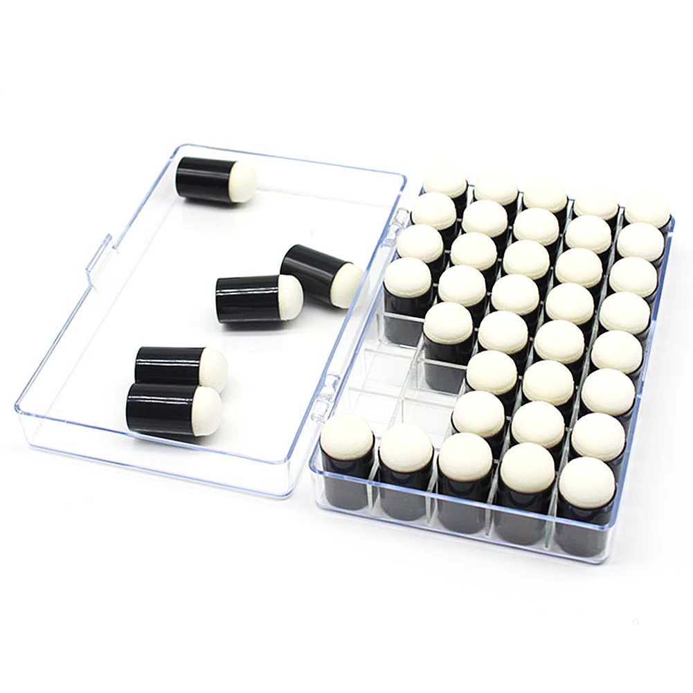 40 шт. пенопластовые губки для пальцев с пластиковой коробкой рисования мелки