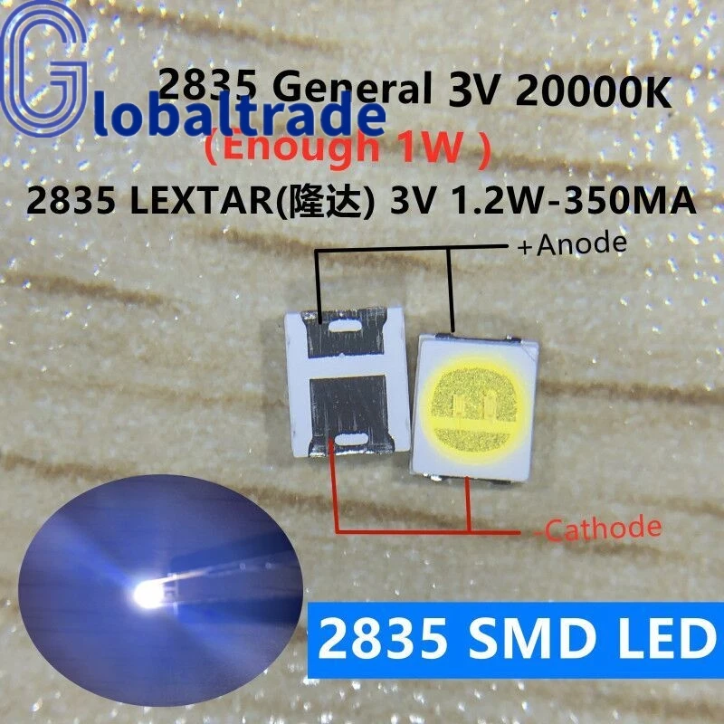4000 шт. оригинальный LEXTAR 2835 3528 1210 3 в 1 Вт-2 Вт SMD светодиодный для ремонта подсветки