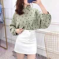 2020 autumn womens ladies casual tops long sleeve button elegant pineapple floral business shirts