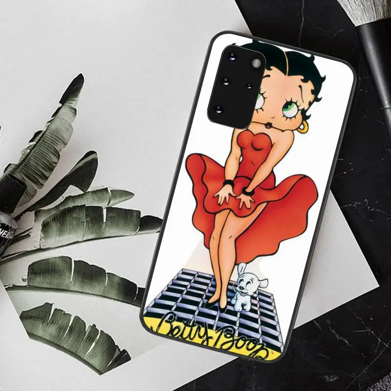 

PENGHUWAN Betty Boop TPU black Phone Case Cover Hull for Samsung S20 plus Ultra S6 S7 edge S8 S9 plus S10 5G