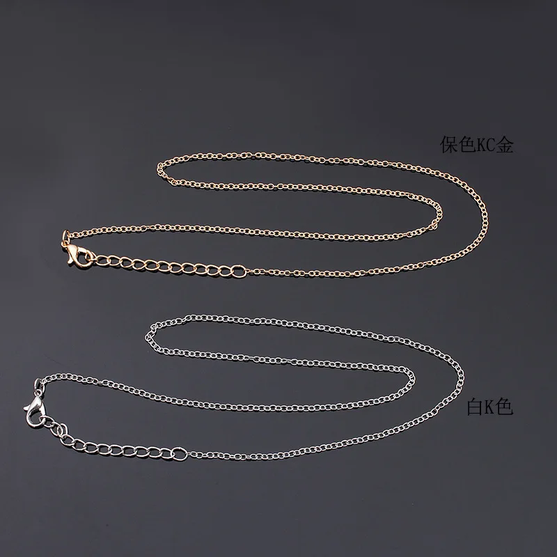 10 шт./лот KC Золотая родиевая медь 2 мм круглая цепочка с круглым звеном ожерелье 51