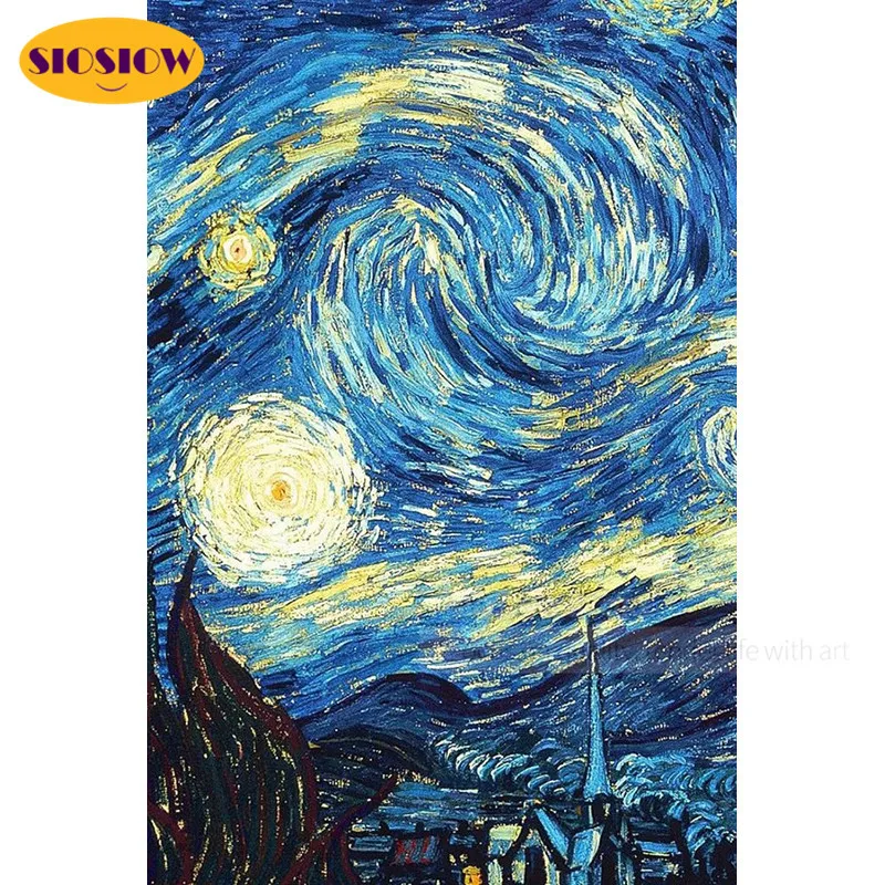 Картина Звездная ночь 5D сделай сам Набор для вышивки крестиком Ван Гога 3D