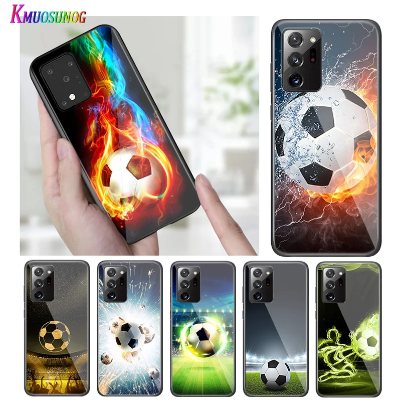 

Bright Black Cover Cool Soccer Football for Samsung S20 Ultra Plus A91 A81 A71 A51 A41 A31 A21 A21S A11 5G Phone Case