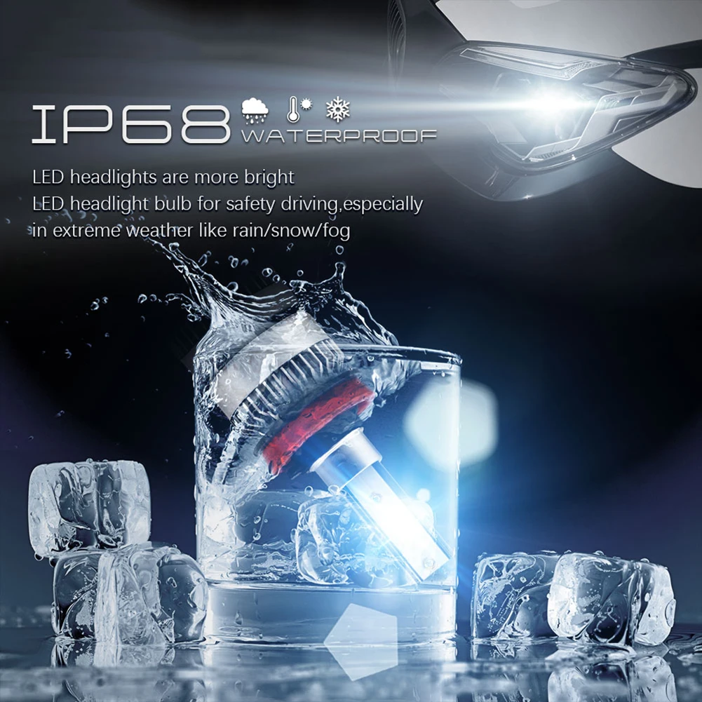 

LD2086 LED Waterproof Headlight Easy Installation 2PCS H11 110W Beam 6000K