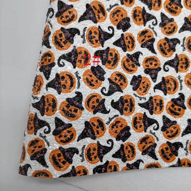 Оранжевые тыквы искусственная кожа синтетическая с принтом летучих мышей